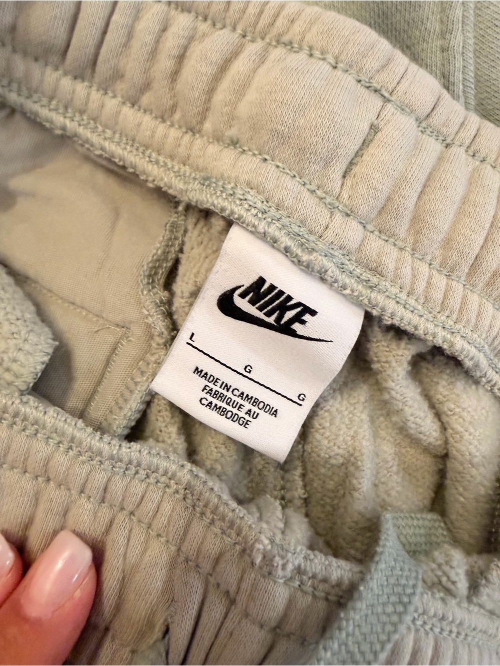 Nike Mint Green Fleece Joggers with White Logo - Picture 3 of 4